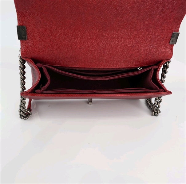 Túi Chanel Boy sz M đỏ đô KG+