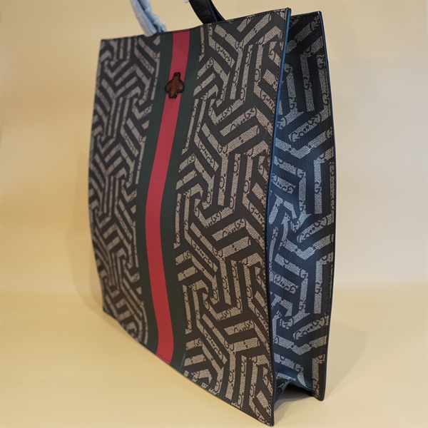 Túi Tote GG Sọc Đỏ Xanh Rêu KG+