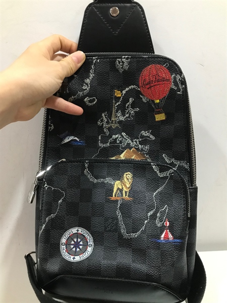 Túi Đeo Chéo GG Xanh Đen Họa Tiết+