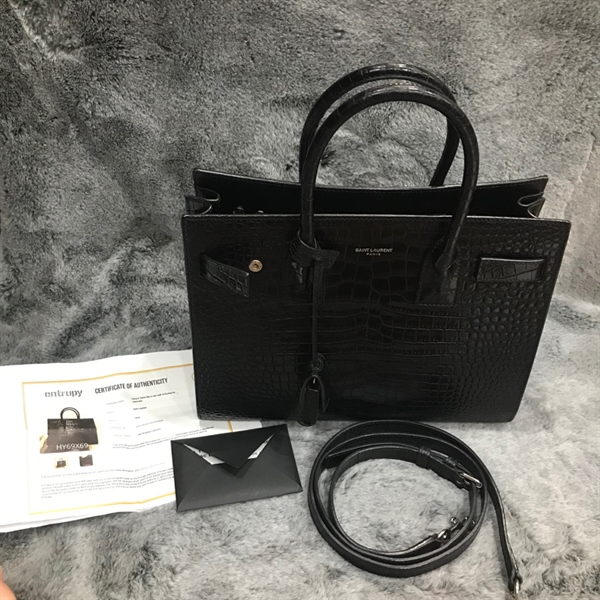 Túi YSL croc đen full KG+