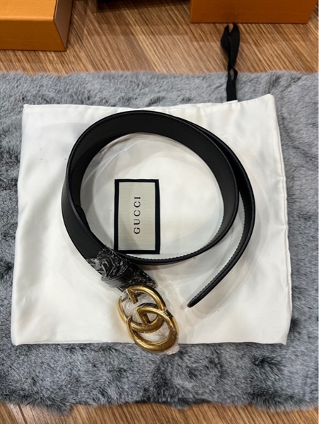 Thắt lưng GG trơn mặt logo nhỏ+
