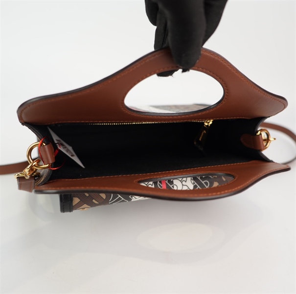 Túi BBR Pocket họa tiết phối da nâu KG+