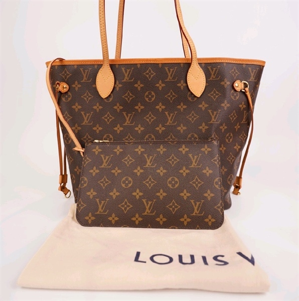 Túi LV neverfull hoa nâu kèm pound KG +