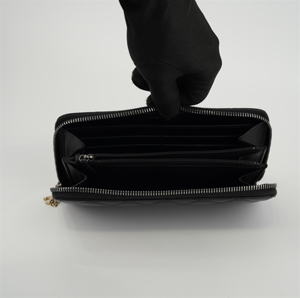 Ví chanel đen đính cham+