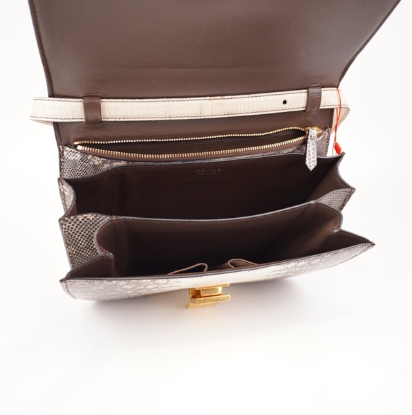 Túi Celine da trăn xám trắng+