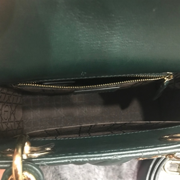 Túi Dior Lady màu xanh lục đậm KG+