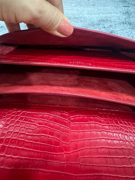 Túi YSL vân da đỏ KG+