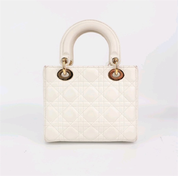 Túi Dior Lady sz Small màu trắng KG+
