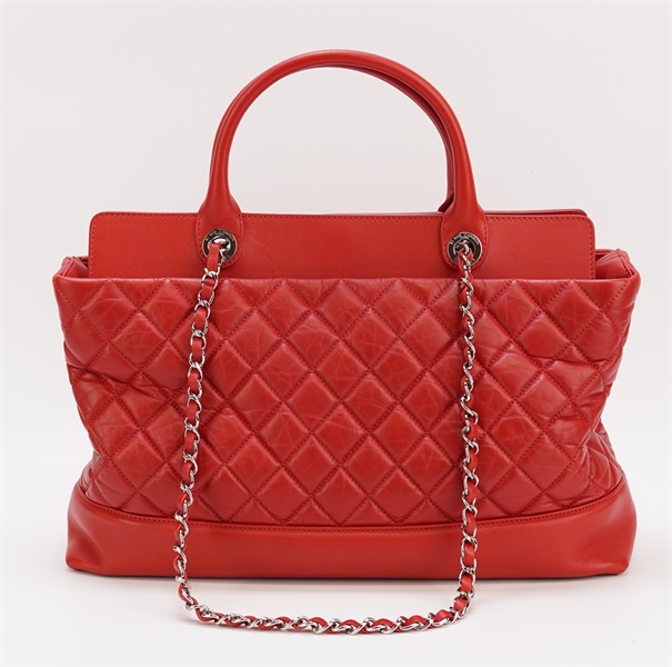 Túi Chanel đỏ dây xích size 38cm KG+