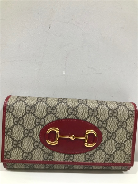 Ví GG Cầm Tay Xám Viền Đỏ+