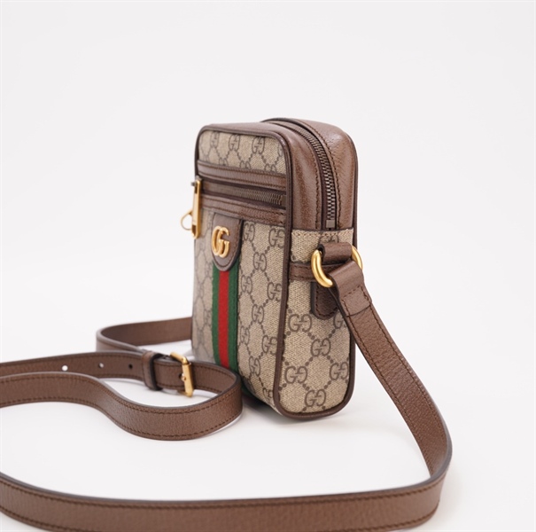 Túi đeo chéo GG phối day xanh đỏ KG+