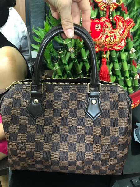 Túi Speedy LV Ô vuông nâu vàng+