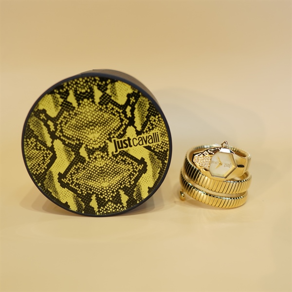 Đồng hồ nữ Just Cavali hình rắn vàng KG+