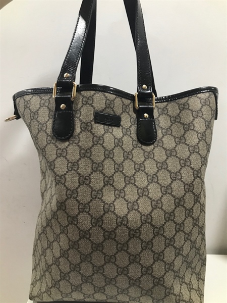 Túi GG Tote Xám Quai Đen+
