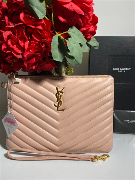 Túi Clutch YSL hồng +