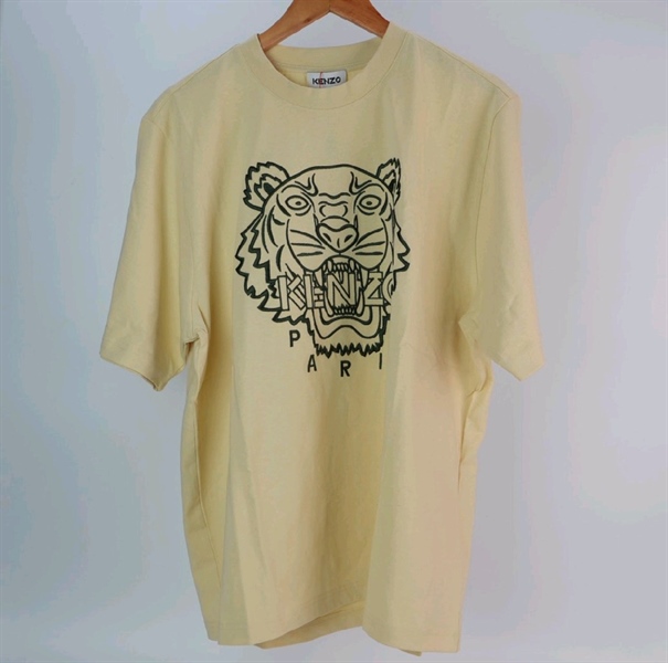 Áo thun Kenzo màu kem thêu hổ KG+