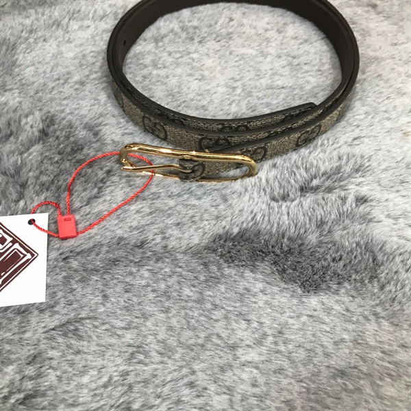 Thắt lưng GG nâu khóa vàng+