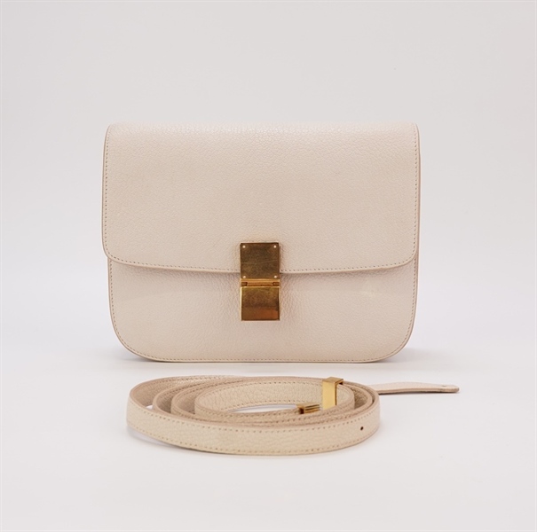 Túi Celine da trơn màu trắng (S-CE-5115) sz23 (HC)+