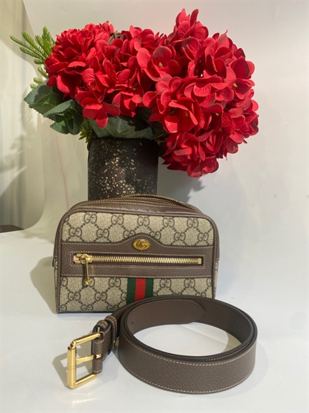 Túi Clutch Gucci sọc đỏ xanhKG+