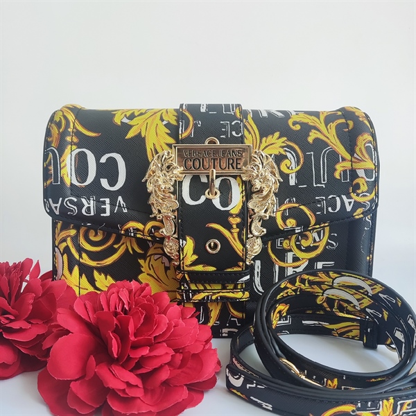 Túi Versace Vàng đen vải