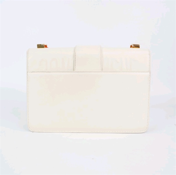 Túi Dior chữ nhật trắng khóa vàng sz 23cm KG+