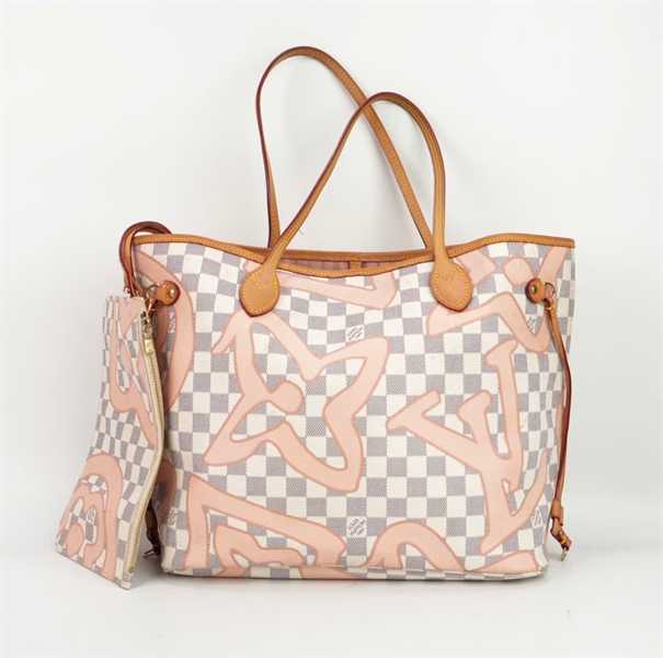 Túi LV neverfull có ví ô vuông xám in hình size 35 ++