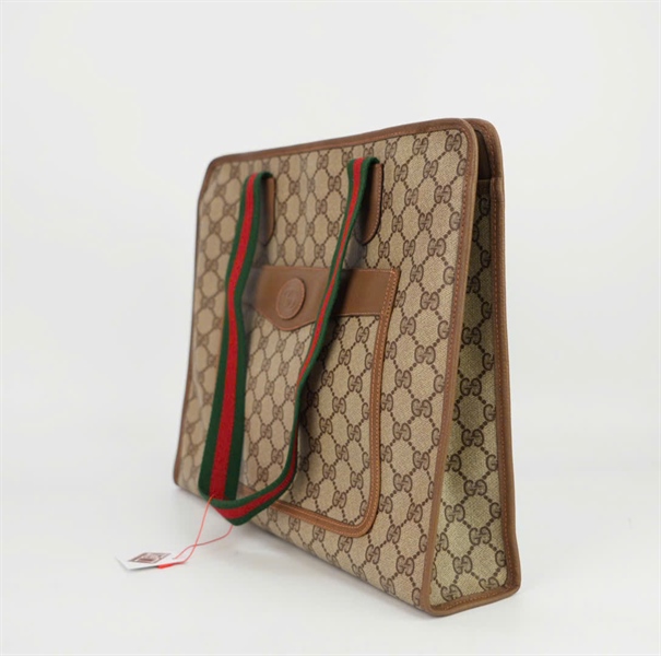 Túi GG tote hoạ tiết phối quai sọc size 35 KG+