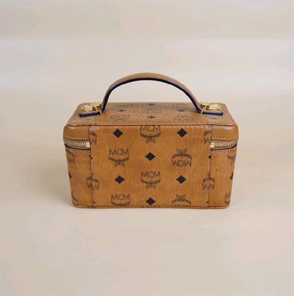 Túi hộp MCM trụ đứng màu nâu KG+