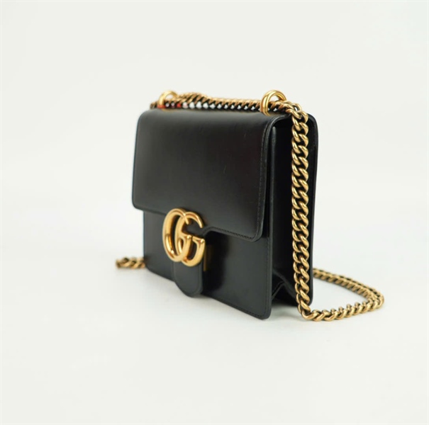 Túi GG đen bóng size 18 +