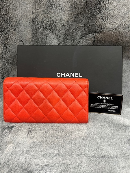 Ví chanel dài màu cam +
