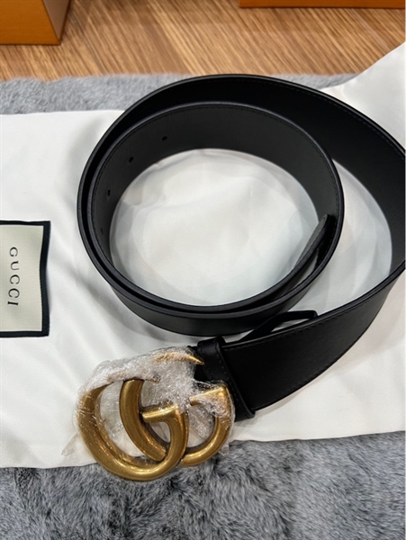 Thắt lưng GG trơn mặt logo lớn +