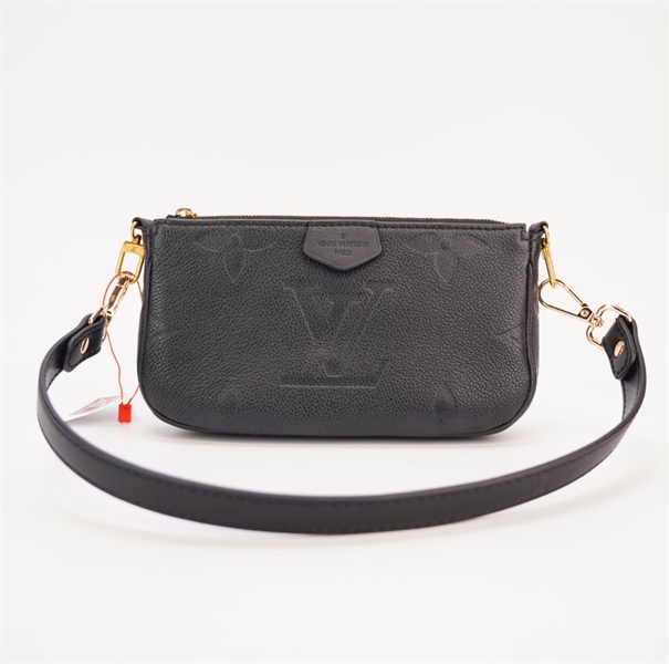 Túi LV Multi Pochette da bê hoa đen sz18 KG+