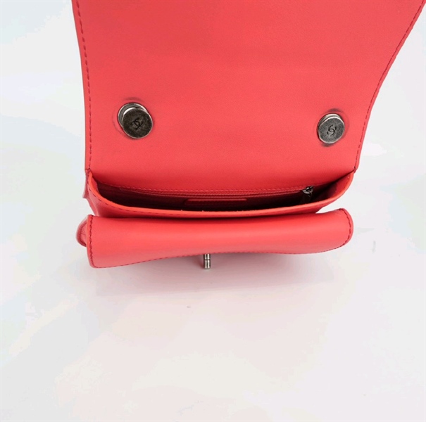 Túi Chanel Natural Flap Bag Quilted Lambskin hồng cam (23555174) KG+