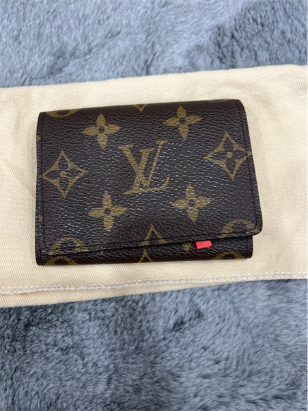 VÍ LV card hoa nâu lòg nâu +