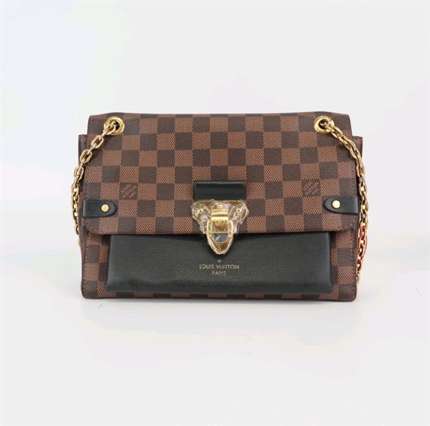 Túi LV nắp gập ô vuông nâu KG+