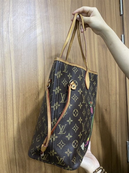 Túi Neverfull LV logo nhiều màu +