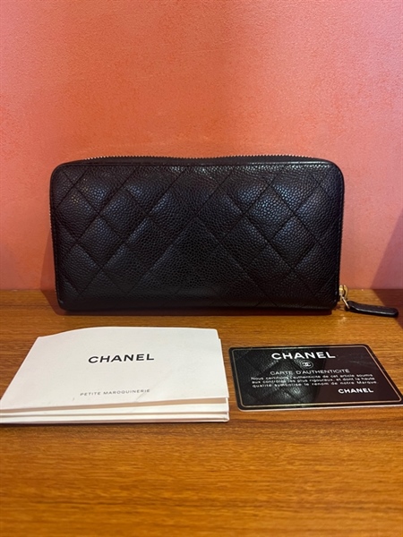 Ví Chanel kẻ ô màu đen +