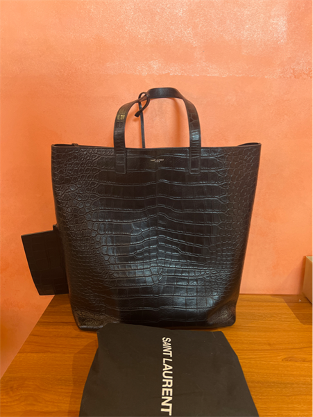 Túi YSL tote vân da đen kèm pound KG+