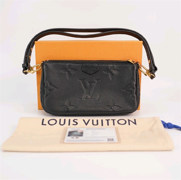 Túi LV kẹp nách hoa đen KG+