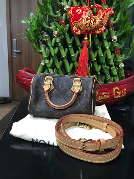 Túi Speedy Nano LV Mini Hoa Nâu+