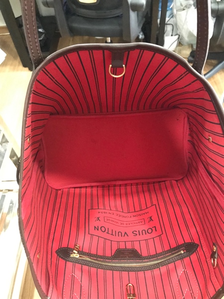 Túi Never full LV Ô vuông Nâu Kèm Pound 40cm+