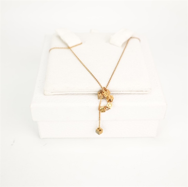 Dây Chuyền Dior vàng khối vuông KG+