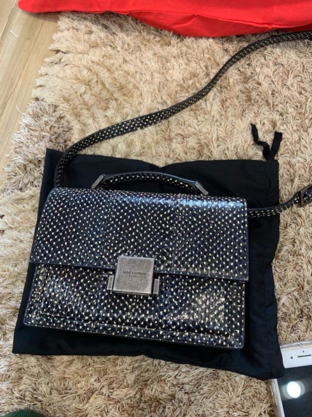 Túi YSL Đen Chấm Trắng KG+