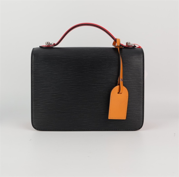 Túi LV vân đen phối đỏ , dây xanh +