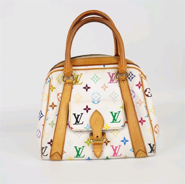 Túi LV trắng hoa màu KG+
