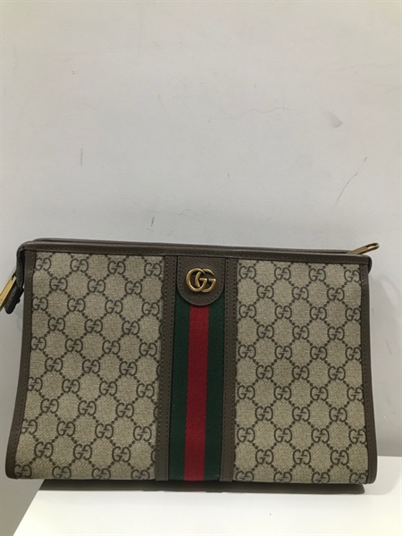 Túi Clutch GG Sọc Đỏ Xanh Rêu+