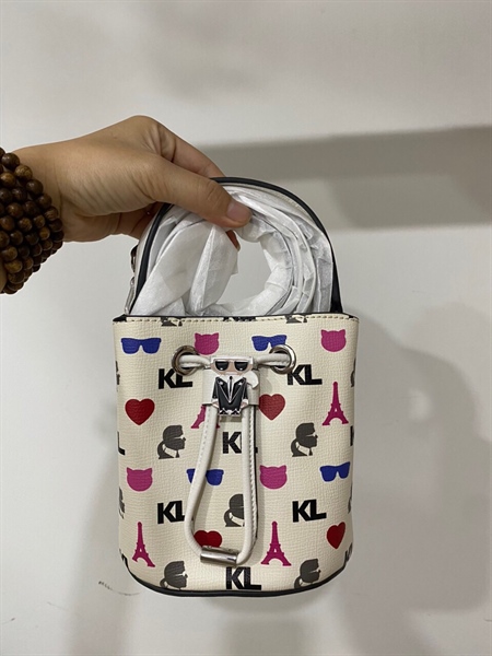 Túi Karl Lagerfeld Họa Tiết Đen Hồng KG+