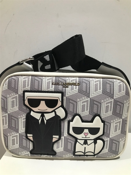 Túi Karl Lagerfeld Xám Trắng Hình người KG+
