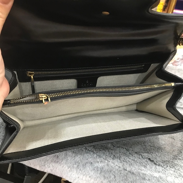 Túi xách GG đen 2 trái tim+