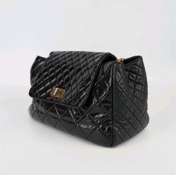Túi Chanel đen khóa vuông giả cổ KG+